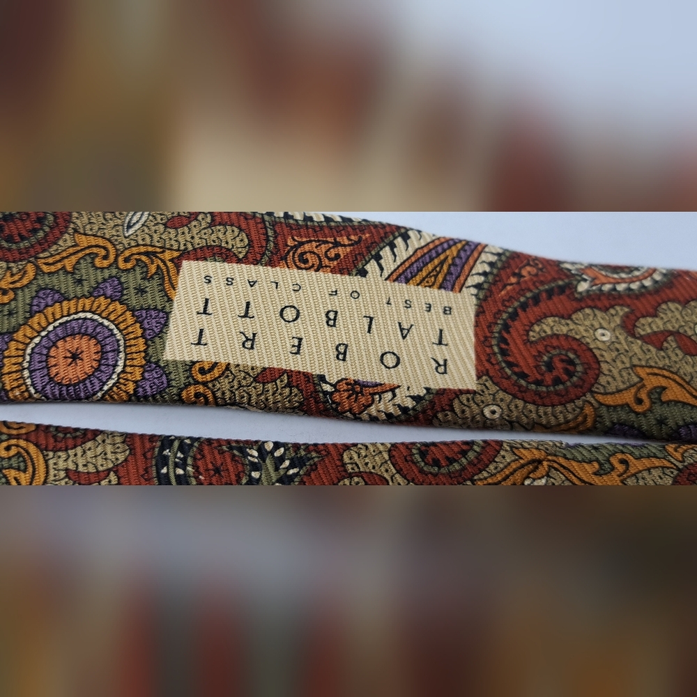 Robert Talbott Best of Class Men's Tie Ancient Madder Paisley Hand Sewn USA 59" - Picture 4 of 14